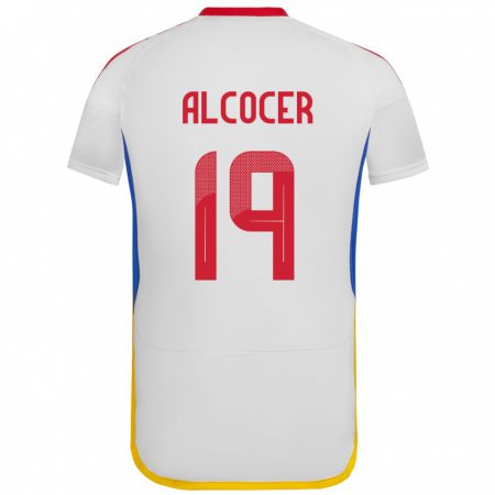 Kandiny Kinder Venezuela Brayan Alcocer #19 Weiß Auswärtstrikot Trikot 24-26 T-Shirt Österreich