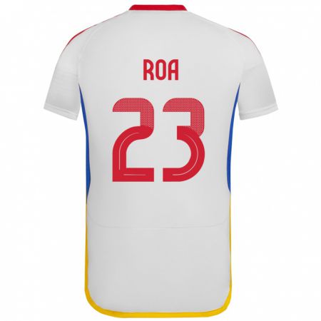 Kandiny Bambino Maglia Venezuela Keiber Roa #23 Bianco Kit Gara Away 24-26 Maglietta