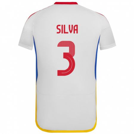 Kandiny Bambino Maglia Venezuela Santiago Silva #3 Bianco Kit Gara Away 24-26 Maglietta