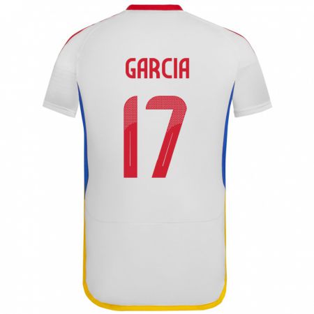 Kandiny Bambino Maglia Venezuela Gabriela García #17 Bianco Kit Gara Away 24-26 Maglietta