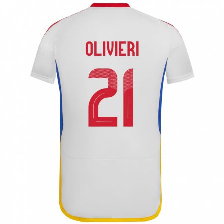 Kandiny Bambino Maglia Venezuela Bárbara Olivieri #21 Bianco Kit Gara Away 24-26 Maglietta