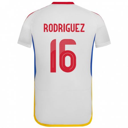 Kandiny Bambino Maglia Venezuela Arianna Rodríguez #16 Bianco Kit Gara Away 24-26 Maglietta