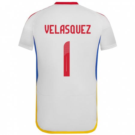 Kandiny Bambino Maglia Venezuela Yessica Velásquez #1 Bianco Kit Gara Away 24-26 Maglietta