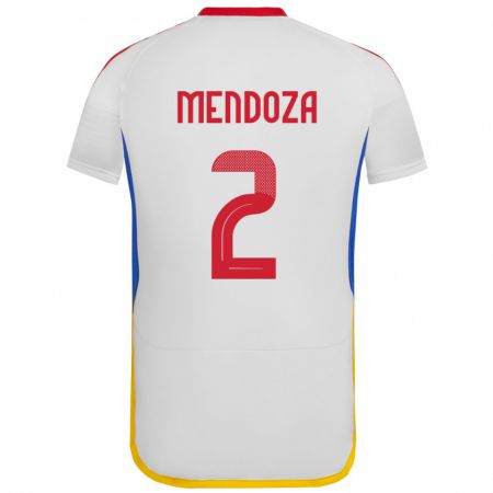 Kandiny Bambino Maglia Venezuela Rafanny Mendoza #2 Bianco Kit Gara Away 24-26 Maglietta