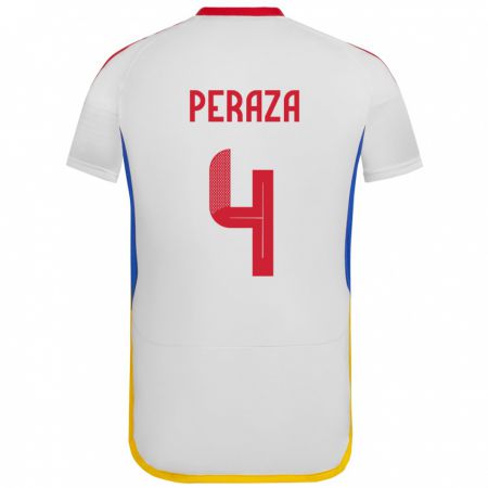 Kandiny Bambino Maglia Venezuela María Peraza #4 Bianco Kit Gara Away 24-26 Maglietta