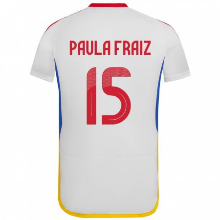 Kandiny Bambino Maglia Venezuela Ana Paula Fraiz #15 Bianco Kit Gara Away 24-26 Maglietta