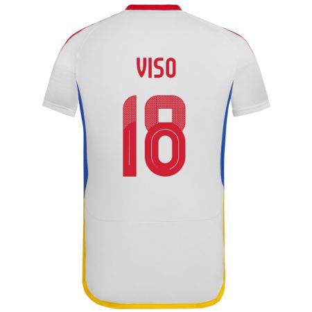 Kandiny Bambino Maglia Venezuela Ysaura Viso #18 Bianco Kit Gara Away 24-26 Maglietta