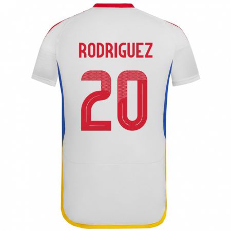 Kandiny Bambino Maglia Venezuela Dayana Rodríguez #20 Bianco Kit Gara Away 24-26 Maglietta