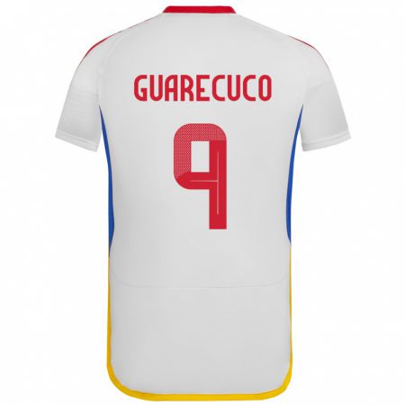 Kandiny Bambino Maglia Venezuela Joemar Guarecuco #9 Bianco Kit Gara Away 24-26 Maglietta