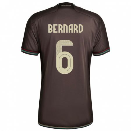 Kandiny Bambino Maglia Giamaica Di'shon Bernard #6 Marrone Notte Kit Gara Away 24-26 Maglietta