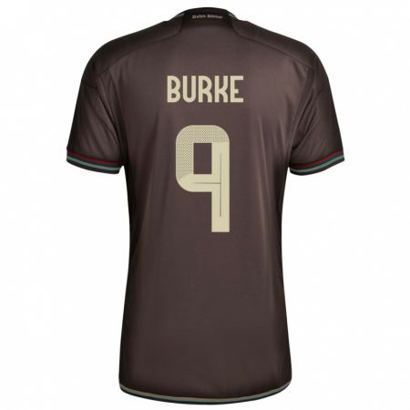 Kandiny Bambino Maglia Giamaica Cory Burke #9 Marrone Notte Kit Gara Away 24-26 Maglietta