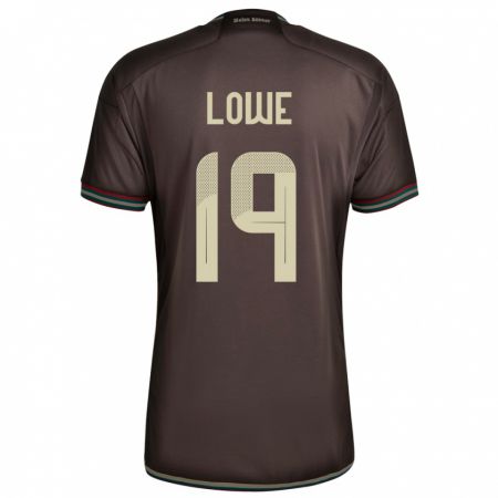 Kandiny Bambino Maglia Giamaica Jamal Lowe #19 Marrone Notte Kit Gara Away 24-26 Maglietta