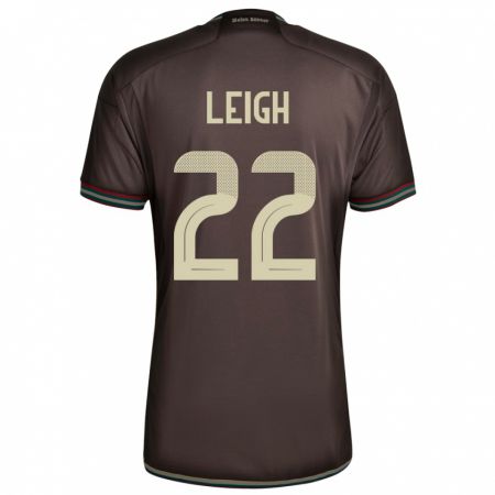 Kandiny Bambino Maglia Giamaica Greg Leigh #22 Marrone Notte Kit Gara Away 24-26 Maglietta