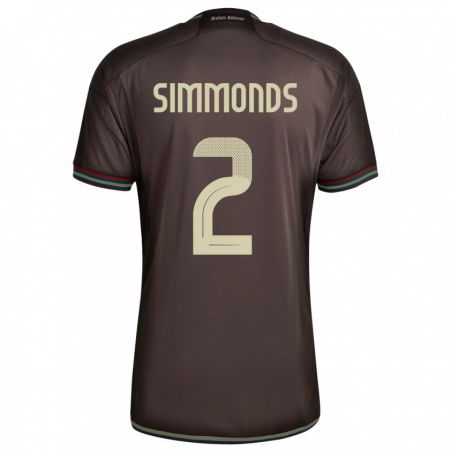 Kandiny Bambino Maglia Giamaica Nicholas Simmonds #2 Marrone Notte Kit Gara Away 24-26 Maglietta