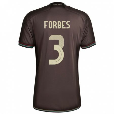 Kandiny Bambino Maglia Giamaica Michael Forbes #3 Marrone Notte Kit Gara Away 24-26 Maglietta