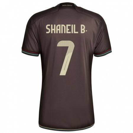 Kandiny Bambino Maglia Giamaica Shaneil Buckley #7 Marrone Notte Kit Gara Away 24-26 Maglietta