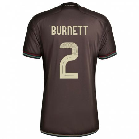 Kandiny Bambino Maglia Giamaica Theanna Burnett #2 Marrone Notte Kit Gara Away 24-26 Maglietta