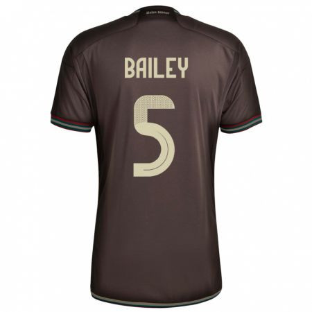 Kandiny Bambino Maglia Giamaica Jade Bailey #5 Marrone Notte Kit Gara Away 24-26 Maglietta