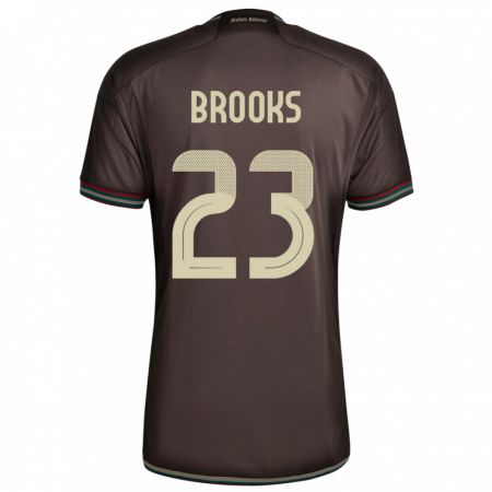 Kandiny Bambino Maglia Giamaica Liya Brooks #23 Marrone Notte Kit Gara Away 24-26 Maglietta