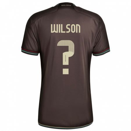 Kandiny Bambino Maglia Giamaica Dannique Wilson #0 Marrone Notte Kit Gara Away 24-26 Maglietta