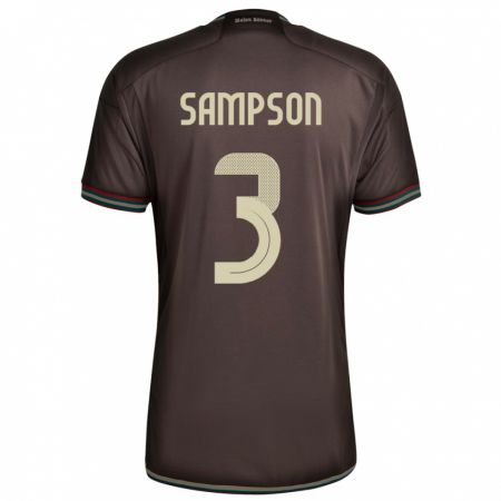 Kandiny Bambino Maglia Giamaica Vyan Sampson #3 Marrone Notte Kit Gara Away 24-26 Maglietta