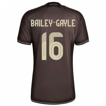 Kandiny Bambino Maglia Giamaica Paige Bailey-Gayle #16 Marrone Notte Kit Gara Away 24-26 Maglietta