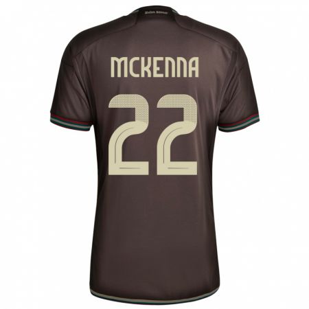 Kandiny Bambino Maglia Giamaica Kayla Mckenna #22 Marrone Notte Kit Gara Away 24-26 Maglietta