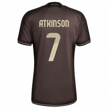 Kandiny Bambino Maglia Giamaica Natoya Atkinson #7 Marrone Notte Kit Gara Away 24-26 Maglietta