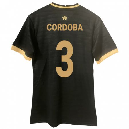 Kandiny Bambino Maglia Panamá José Córdoba #3 Nero Kit Gara Away 24-26 Maglietta