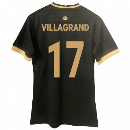 Kandiny Bambino Maglia Panamá Gabriela Villagrand #17 Nero Kit Gara Away 24-26 Maglietta