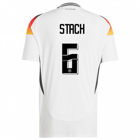 Kandiny Uomo Maglia Germania Anton Stach #6 Bianco Kit Gara Home 24-26 Maglietta