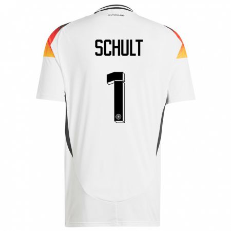 Kandiny Hombre Camiseta Alemania Almuth Schult #1 Blanco 1ª Equipación 24-26 La Camisa