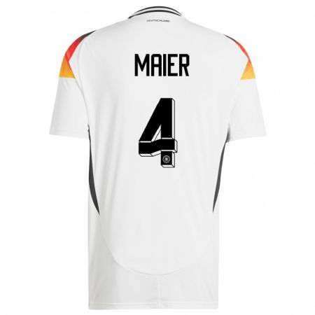 Kandiny Hombre Camiseta Alemania Leonie Maier #4 Blanco 1ª Equipación 24-26 La Camisa