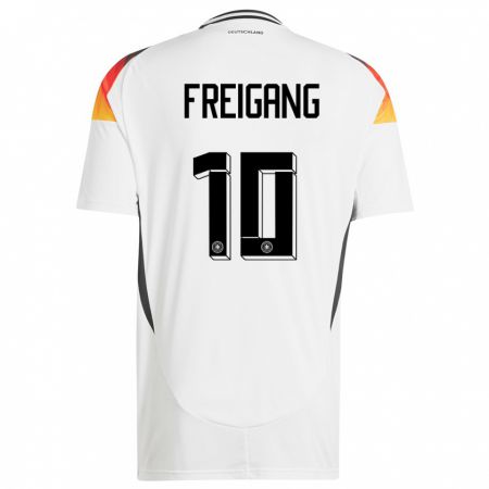 Kandiny Uomo Maglia Germania Laura Freigang #10 Bianco Kit Gara Home 24-26 Maglietta