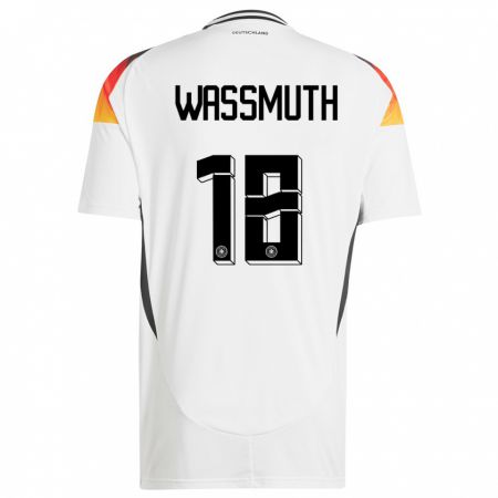 Kandiny Hombre Camiseta Alemania Tabea Wabmuth #18 Blanco 1ª Equipación 24-26 La Camisa