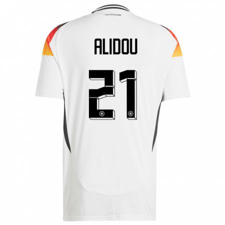 Kandiny Hombre Camiseta Alemania Faride Alidou #21 Blanco 1ª Equipación 24-26 La Camisa