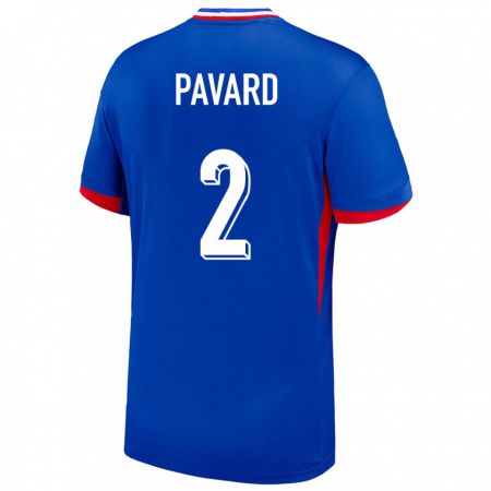 Kandiny Hombre Camiseta Francia Benjamin Pavard #2 Azul 1ª Equipación 24-26 La Camisa