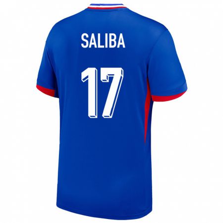 Kandiny Uomo Maglia Francia William Saliba #17 Blu Kit Gara Home 24-26 Maglietta