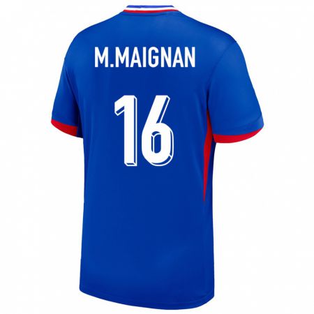 Kandiny Uomo Maglia Francia Mike Maignan #16 Blu Kit Gara Home 24-26 Maglietta