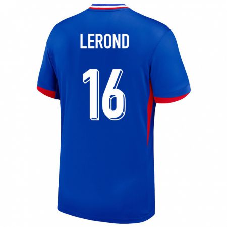 Kandiny Hombre Camiseta Francia Justine Lerond #16 Azul 1ª Equipación 24-26 La Camisa