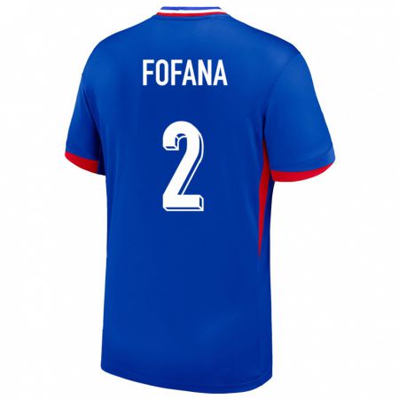 Kandiny Uomo Maglia Francia Wesley Fofana #2 Blu Kit Gara Home 24-26 Maglietta