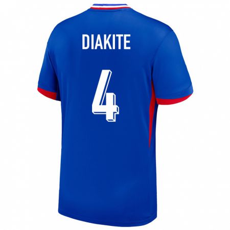 Kandiny Hombre Camiseta Francia Bafode Diakite #4 Azul 1ª Equipación 24-26 La Camisa