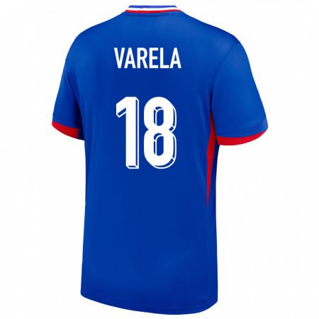 Kandiny Uomo Maglia Francia Jordan Varela #18 Blu Kit Gara Home 24-26 Maglietta