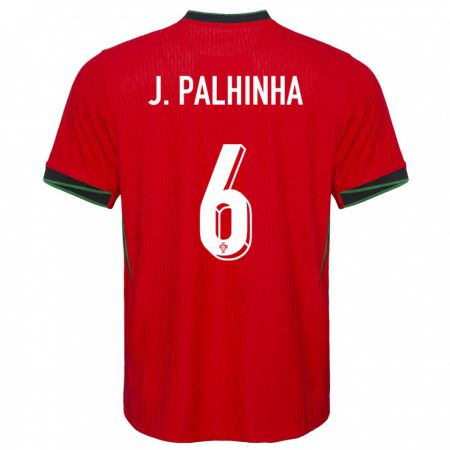 Kandiny Heren Portugal Joao Palhinha #6 Rood Thuisshirt Thuistenue 24-26 T-Shirt België