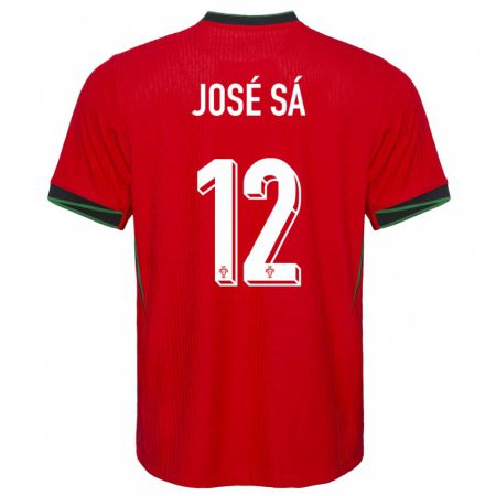 Kandiny Uomo Maglia Portogallo Jose Sa #12 Rosso Kit Gara Home 24-26 Maglietta