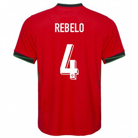 Kandiny Herren Portugal Silvia Rebelo #4 Rot Heimtrikot Trikot 24-26 T-Shirt Österreich