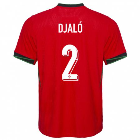 Kandiny Heren Portugal Tiago Djalo #2 Rood Thuisshirt Thuistenue 24-26 T-Shirt België