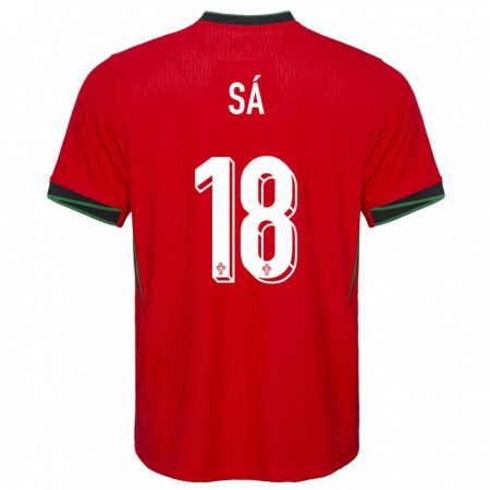 Kandiny Uomo Maglia Portogallo Gustavo Sa #18 Rosso Kit Gara Home 24-26 Maglietta