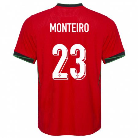 Kandiny Heren Portugal David Monteiro #23 Rood Thuisshirt Thuistenue 24-26 T-Shirt België