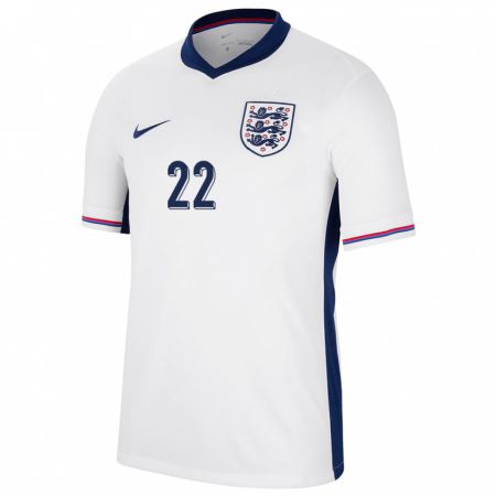 Kandiny Herren England Tammy Abraham #22 Weiß Heimtrikot Trikot 24-26 T-Shirt Österreich